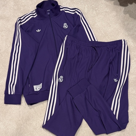 adidas Official Garment of Real Madrid Purple Track Jacket & Pants Set